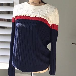 Red fleece sweater. Never worn